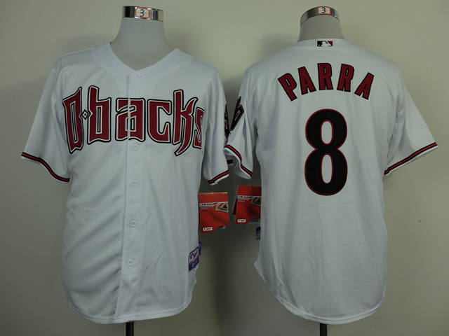 Men Arizona Diamondback #8 Parra White MLB Jerseys->arizona diamondback->MLB Jersey